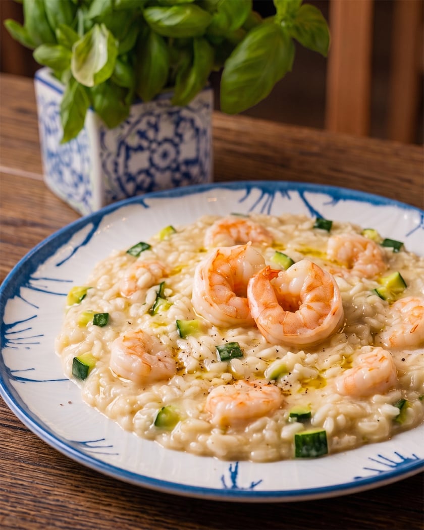 Risotto ai pistacchi e mortadella rizoto s pistáciemi