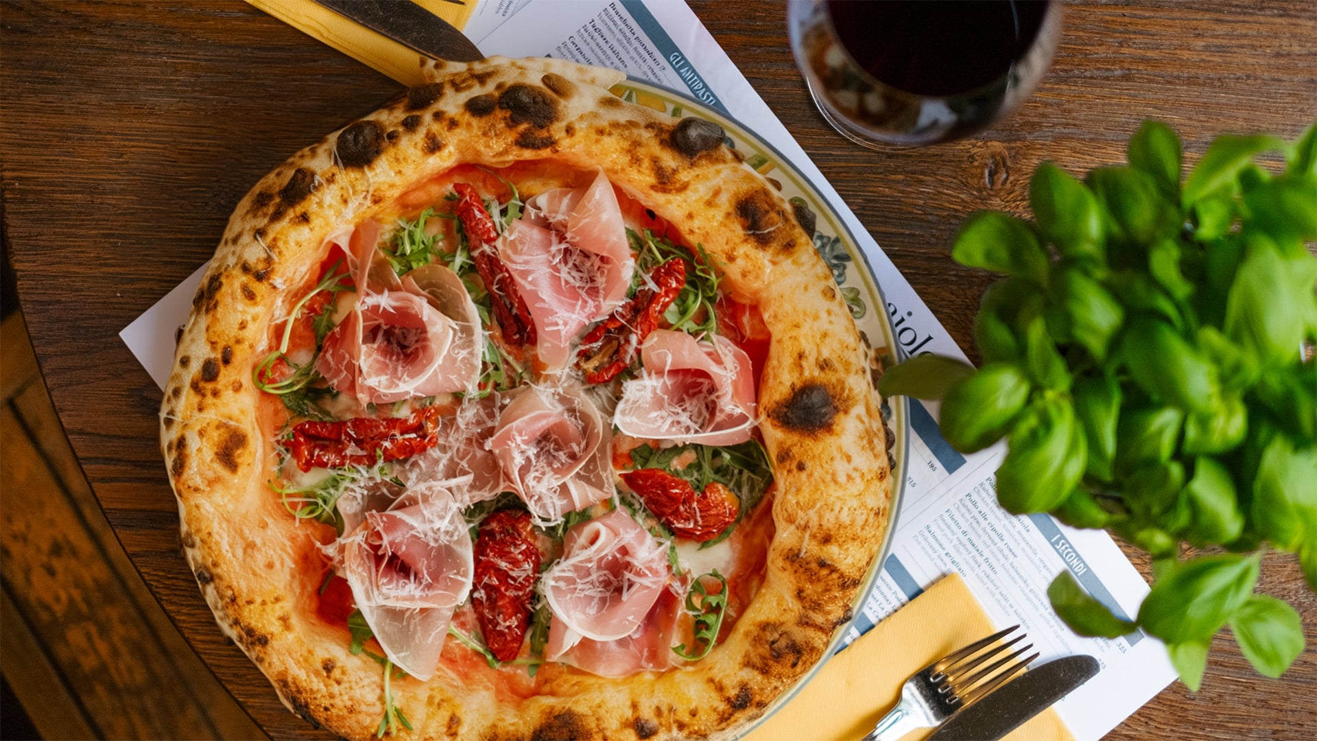 Pizzas on the table