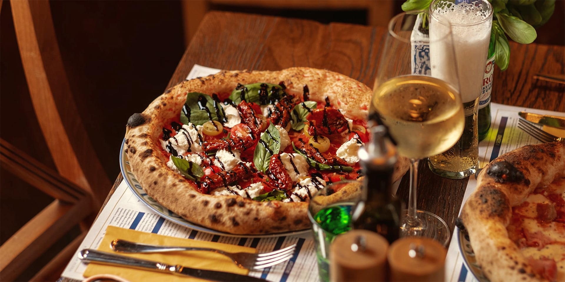 Pizza Bufala Speziale - traditional Neapolitan pizza with buffalo mozzarella for 295 CZK